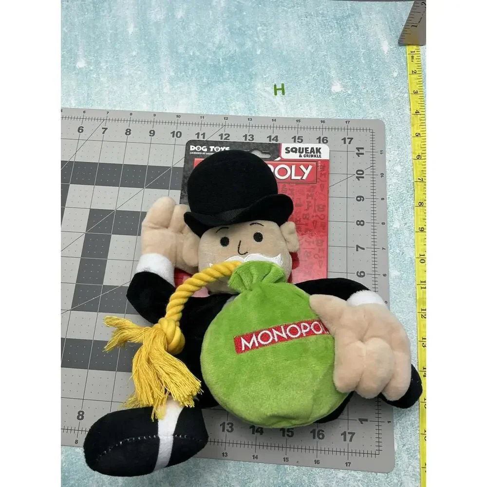 Hasbro Mr. Monopoly Mr. Money Bags Squeaker & Crinkle‎ Dog Toy Brand New